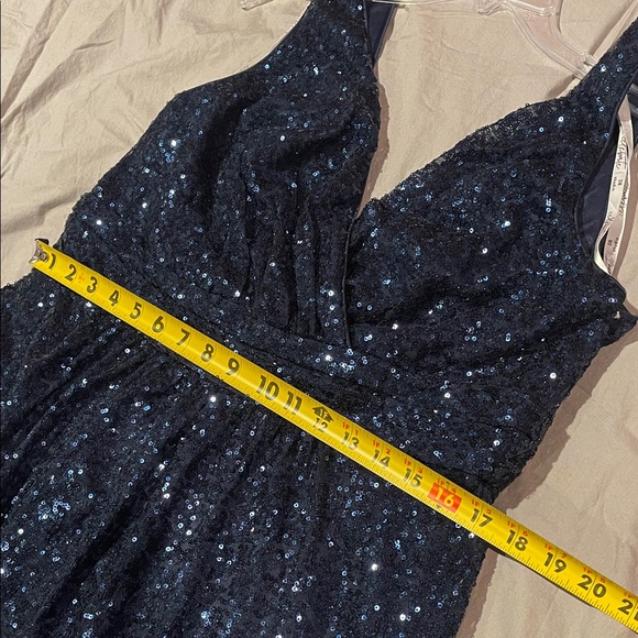 Celebrate Db Studio Elegant Sequin Navy Blue Maxi Dress Plus 16 - Picture 10 of 14